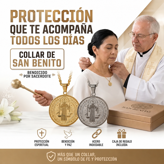 Cadena Medalla San Benito Protector