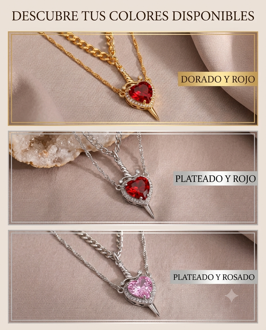 Corazón & Espada™ | Pareja de Collares Promesa