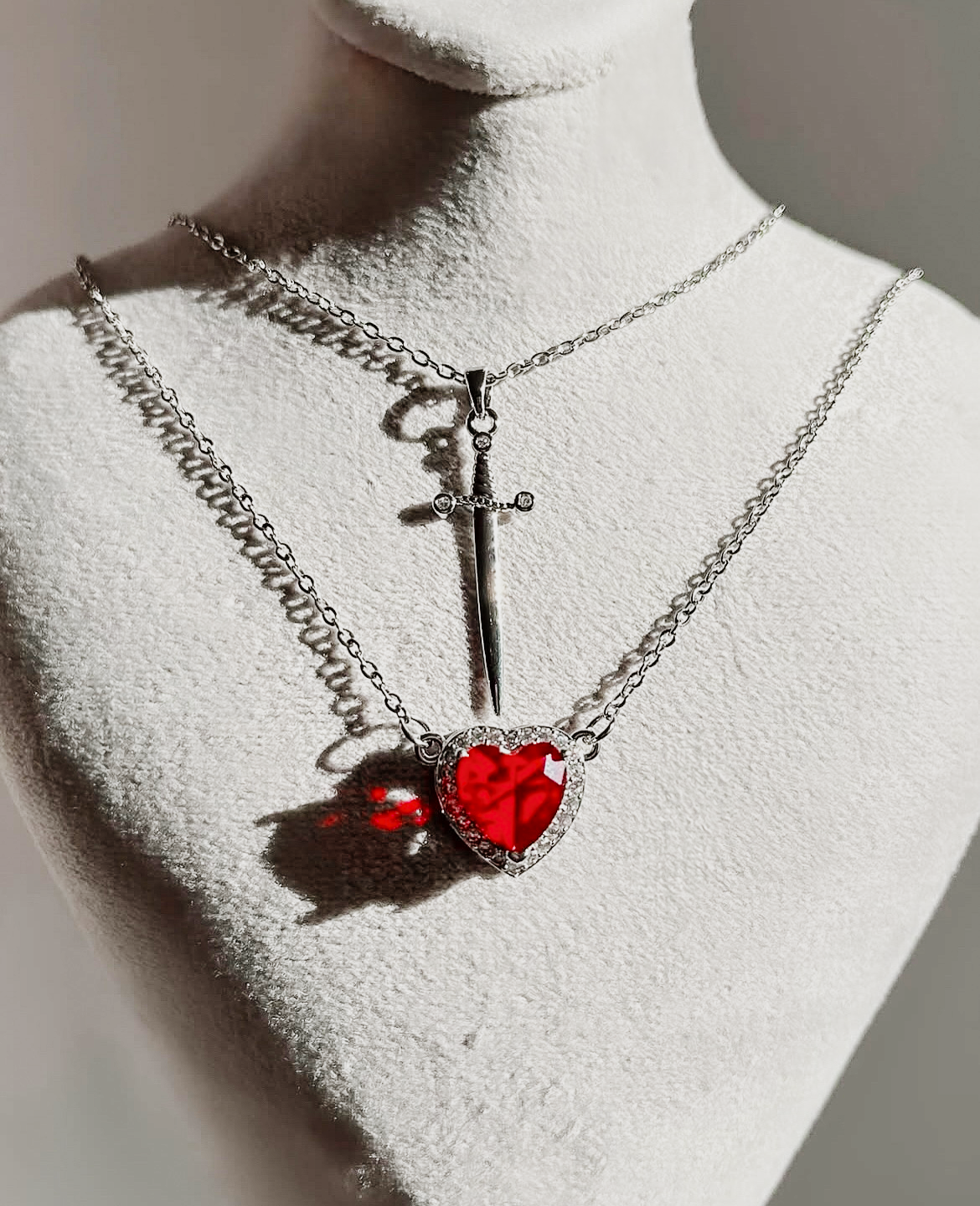 Corazón & Espada™ | Pareja de Collares Promesa