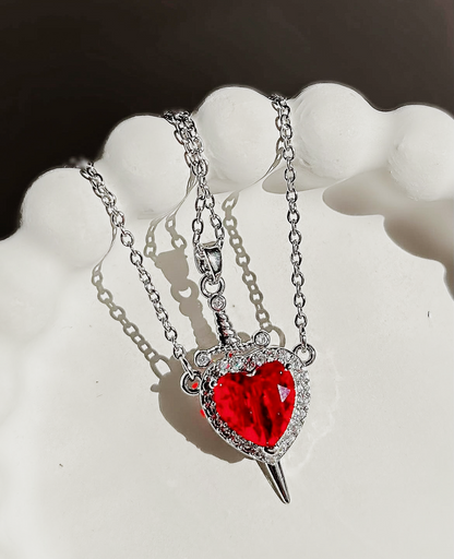 Corazón & Espada™ | Pareja de Collares Promesa