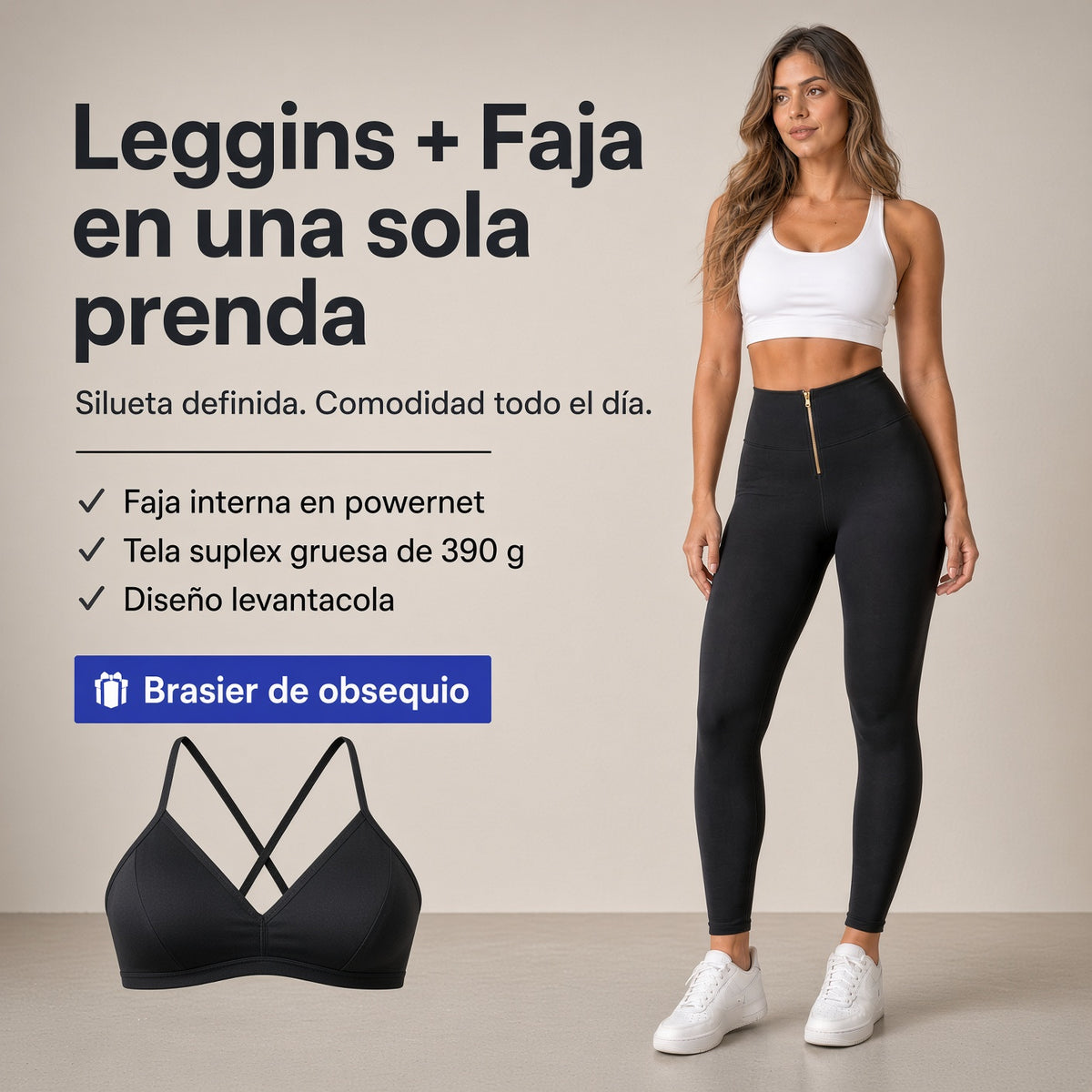 Leggins 2 en 1 Alta Compresión | Leggins y Faja en una Sola Prenda