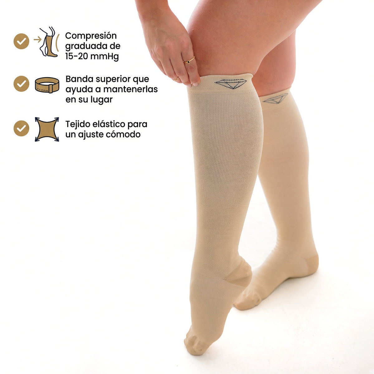 Medias Terapeuticas de Compresión 15-20 mmHg | Piernas más descansadas y cómodas durante el día