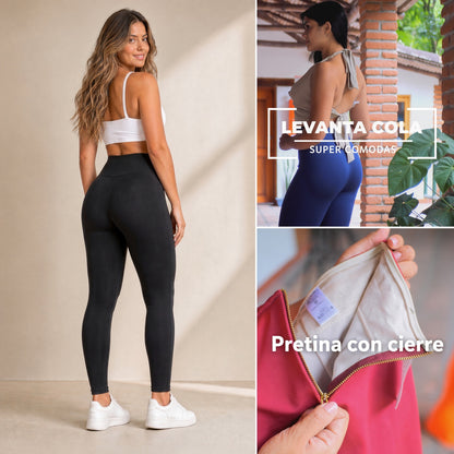 Leggins 2 en 1 Alta Compresión | Leggins y Faja en una Sola Prenda