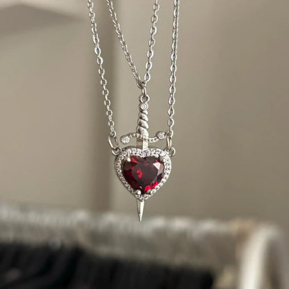 Corazón & Espada™ | Pareja de Collares Promesa