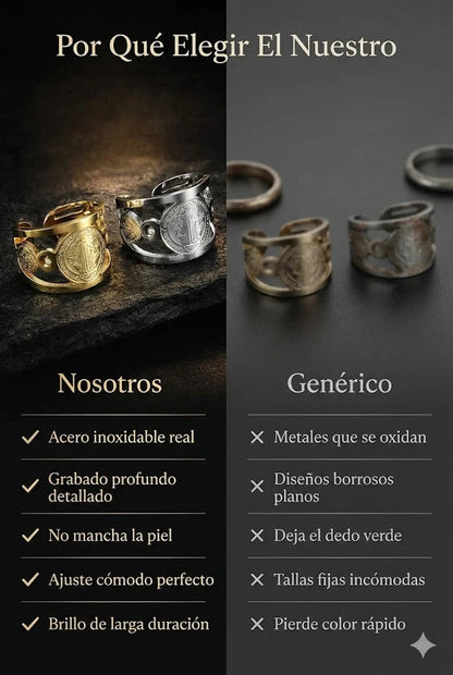 Anillo San Benito Escudo Personal — Camina Protegido Contra el Mal de Ojo y las Envidias