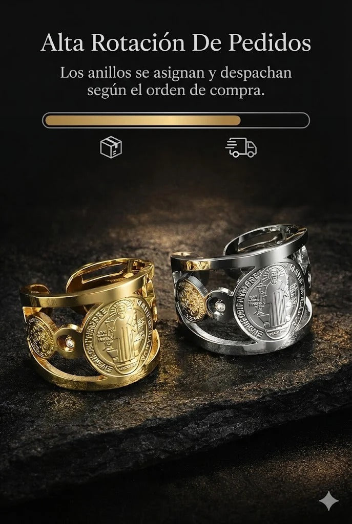Anillo San Benito Escudo Personal — Camina Protegido Contra el Mal de Ojo y las Envidias